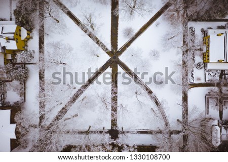 Abstract Aerial of Snow Landscape