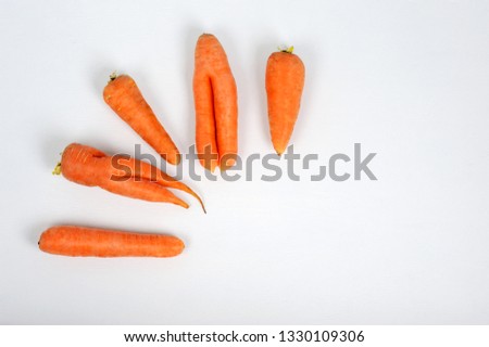 Deformed homegrown Carrots.Nutritious and delicious as all the other carrots, but is a slightly different shape.