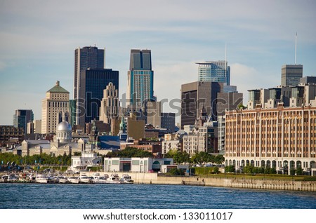 Montreal Downtown and Saint-Lawrence River