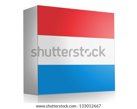 Luxembourg . The Luxembourg flag on white box icon