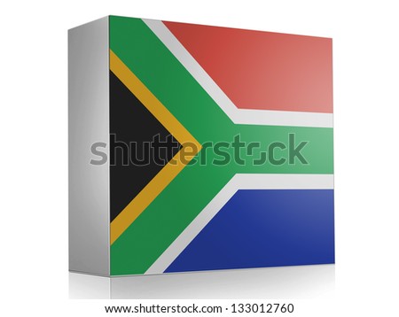  South African flag on white box icon