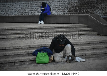 Homeless Man In Downtown Atlanta Park