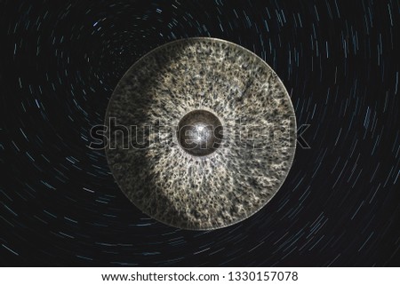Drum cymbal in the form of a planet among the vastness of the space