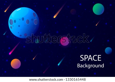 Planets, stars and deep space background