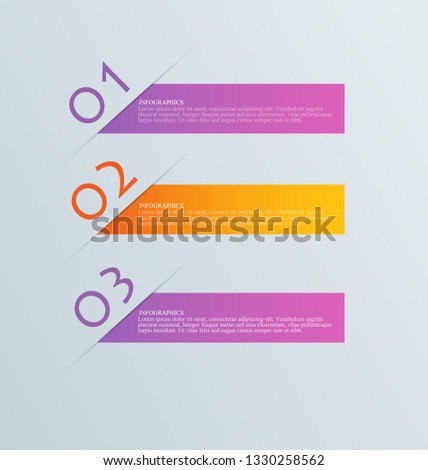 Infographic banners. Colorful web design tabs. Orange and purple color. Vector illustration.