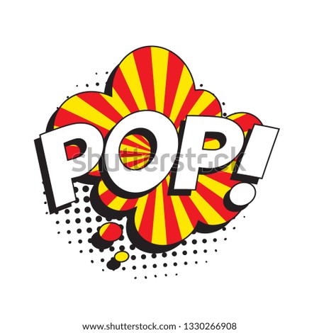 word 'pop' in vintage comic speech bubble with halftone dotted shadow on white background. retro vector pop art illustration easy to edit and customize. eps 10