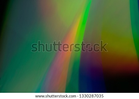 Rainbow on CD surface. Trendy gradient colourful blurred background. Abstract holographic Vaporwave / Synthwave style illustration. For creative project design cover, CD cover, poster, book, printing.