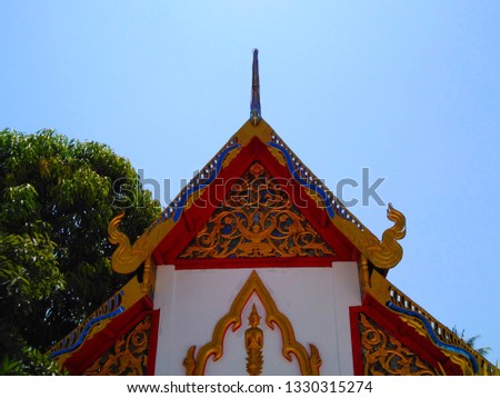 Architecture in Thai temples (Ban Miang Temple, Mae Tha District, Lampang Province)