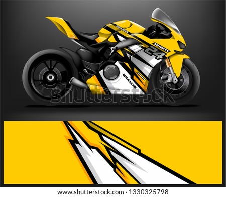 Motorcycle wrap design. ready print concept for vinyl wrap and motorcycle decal