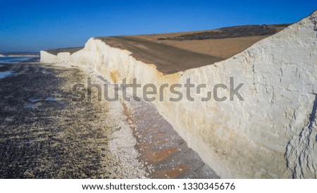 The white cliffs of Seven Sisters at the south coast of England - travel photography