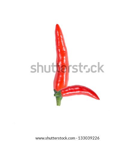 Chili composed of letters isolated on a white background