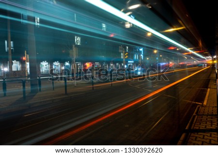 Long Exposure Photography of a Tram in Mannheim, Germany