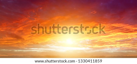 Sunlight in warm summer sky Royalty-Free Stock Photo #1330411859