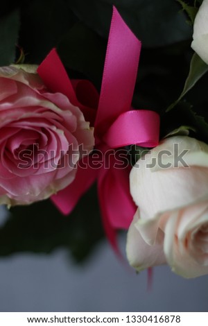 Pink is the colour we most associate with roses. Pink rose flowers arrangement with pink ribbon. The best stock images about pink roses. 