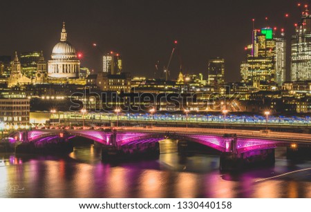 St Paul's Cathedral and Blackfriars Bridge.  View from the Oxo Tower, London