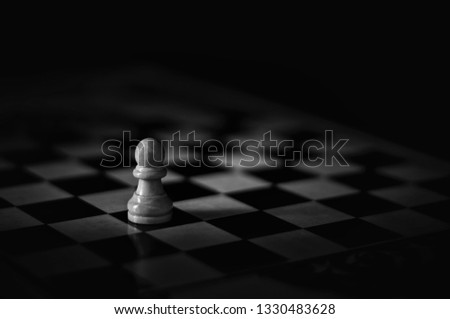 chess piece on the Board, black and white photo