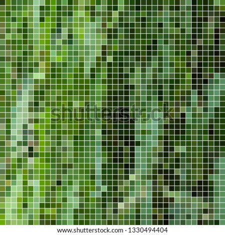 abstract vector square pixel mosaic background - green