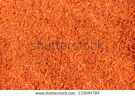 Food spice pile of red ground Paprika as background or texture. High resolution photography.