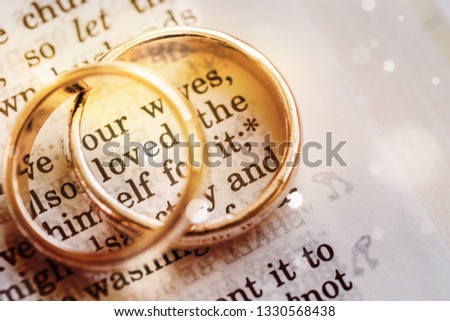 Engagement rings on background close up