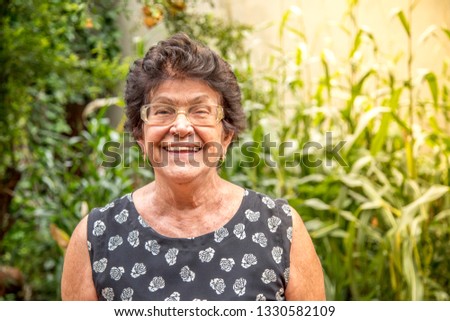 happy old woman smiling happy in old age