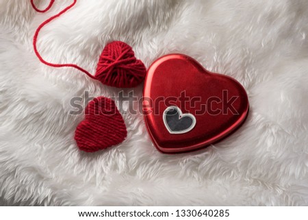 Heart, valentines day, top view, red heart Valentines Day concept With copy space