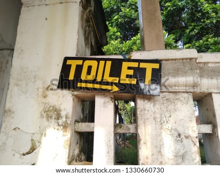 classic simple design handmade toilet sign, Yogyakarta, Indonesia