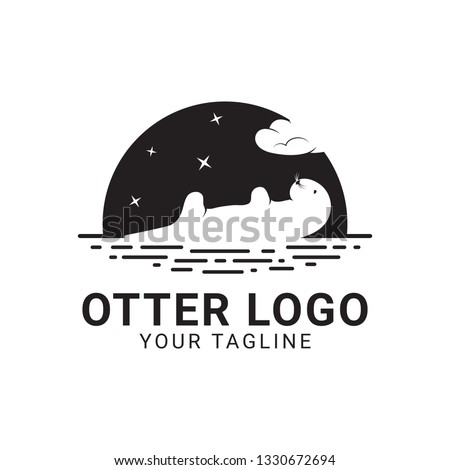 A modern silhouette style of an otter or badger logo