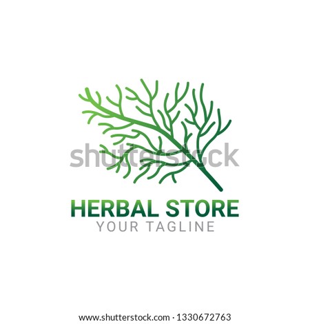 Simple and minimalist herbal logo. Suitable for herb, medicine, apothecary-related brand