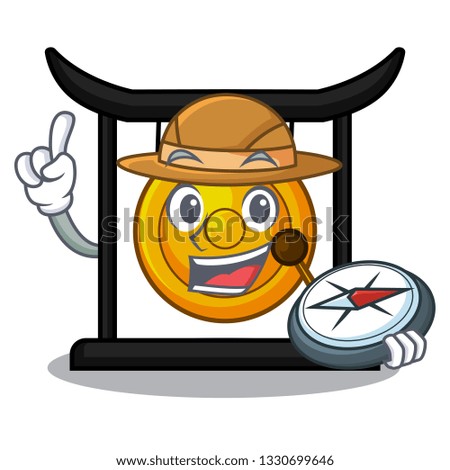 Explorer golden gong isolated with the mascot