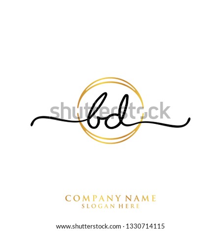 BD Initial handwriting logo template