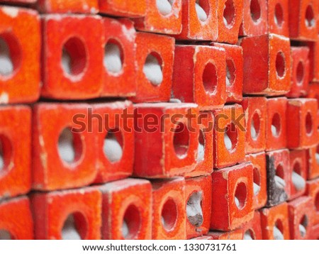 
Brick wall block  Orange color