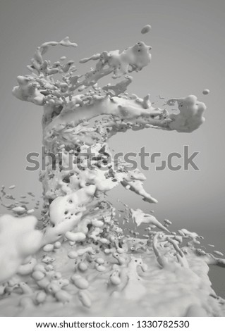 Liquid turbulence. 3D Abstraction on a light background