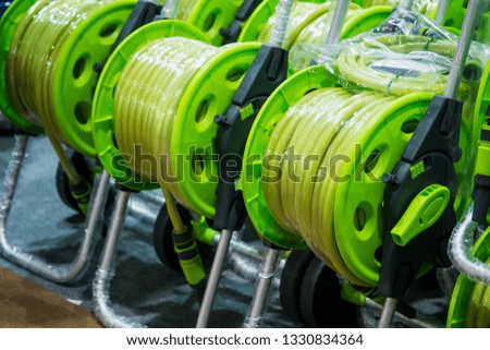 Green rubber hose.