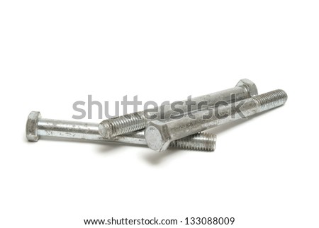 A few bolts isolated on a white background.