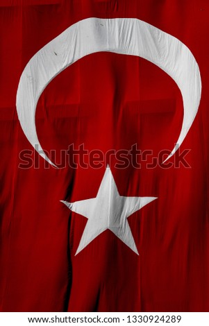 Turkish national flag backround texture. 