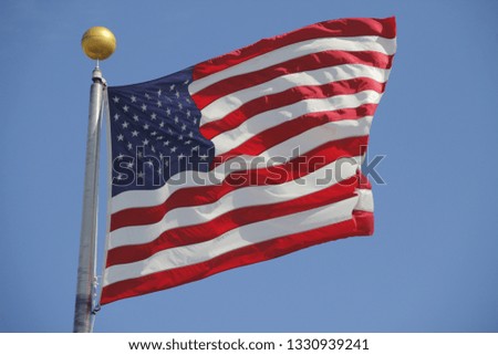 Flag of USA in a sunny day