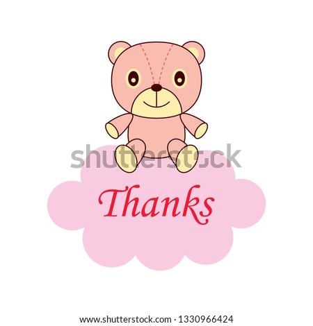 cute teddy bear thank you card