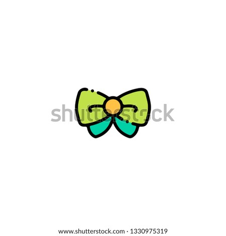 Bow tie icon, flat design line art thin style. Saint Patrick's Day vector illustration