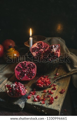 Moody pomegranate photography