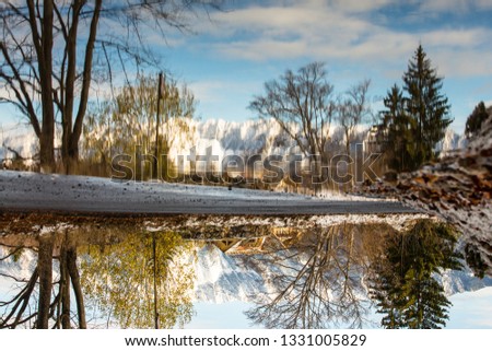 Fairy winter landscape with Charpatian Mountains 