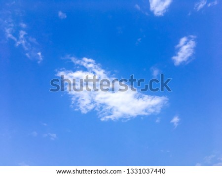 The nature of blue sky with cloud in the morning Blue sky with white clouds. Beautiful sky background. Clear day and good weather.