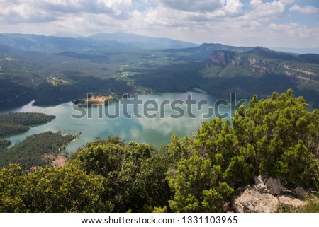 Swamp of Sau from the crags of Tavertet, Barcelona, ​​Catalonia, Spain