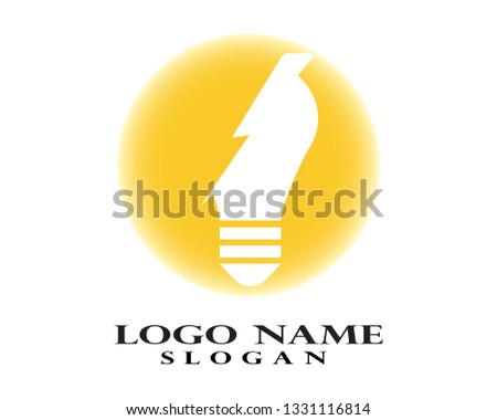 Light Lamp Electric Logo Design. Logo template  - Vector