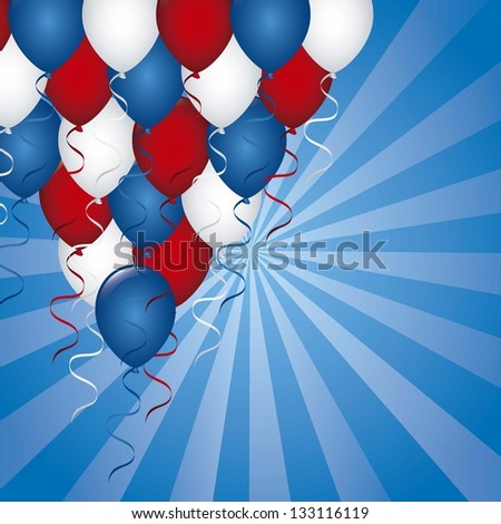 american background with balloons. vector illustration