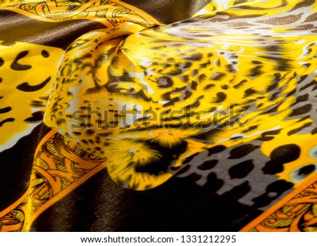 texture, pattern, background. leopard silk fabric. Screen printing on silk duck; This is a template for your accents. Create projects, wallpapers, postcards and more. Colors include brown and brown