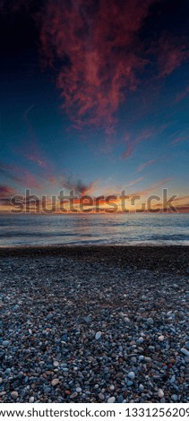 Colorful sunset on the sea. Beautiful nature