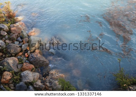 Icy water and a rocky beach - Argentina