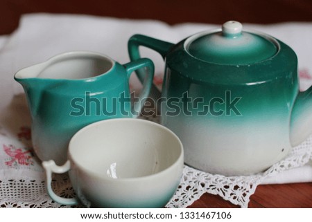 vintage porcelain tableware, photography