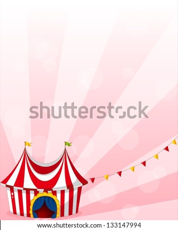 Illustration of a stationery with a circus tent design