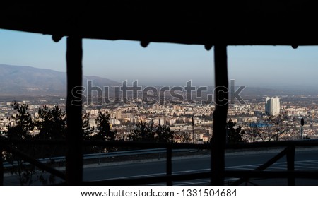 Cityscape with clear sky on sunset 